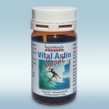 VitalAstin Sport 8 mg -- 50 Capsules with 8 mg natural Astaxanthin
